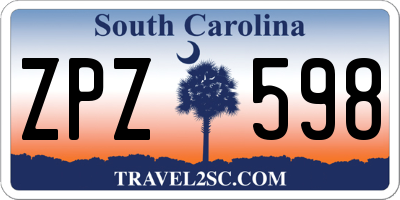 SC license plate ZPZ598