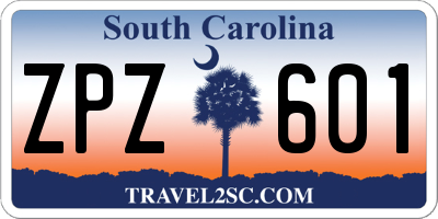 SC license plate ZPZ601