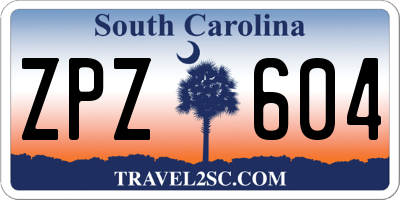 SC license plate ZPZ604