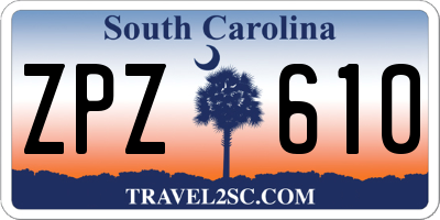 SC license plate ZPZ610