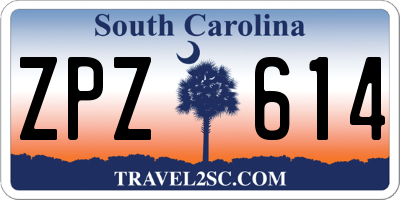SC license plate ZPZ614