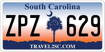 SC license plate ZPZ629