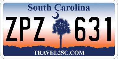 SC license plate ZPZ631