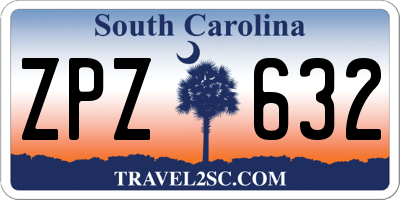 SC license plate ZPZ632