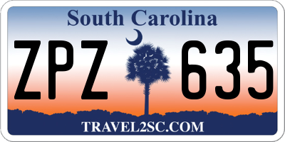 SC license plate ZPZ635