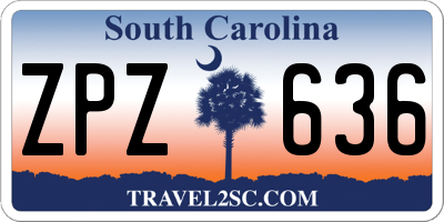 SC license plate ZPZ636