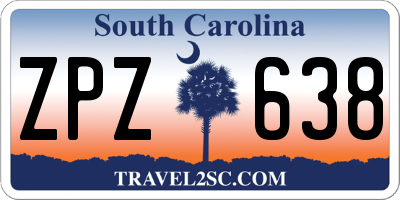 SC license plate ZPZ638