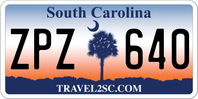 SC license plate ZPZ640