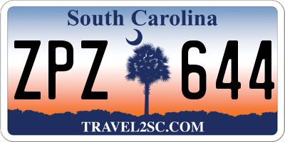 SC license plate ZPZ644