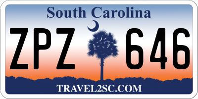 SC license plate ZPZ646
