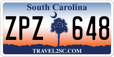 SC license plate ZPZ648