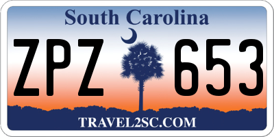 SC license plate ZPZ653