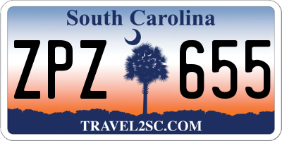 SC license plate ZPZ655