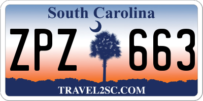 SC license plate ZPZ663