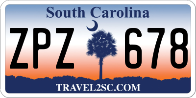 SC license plate ZPZ678