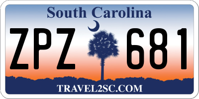 SC license plate ZPZ681