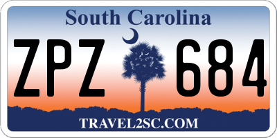 SC license plate ZPZ684