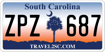 SC license plate ZPZ687