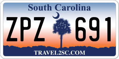 SC license plate ZPZ691