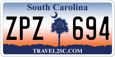 SC license plate ZPZ694