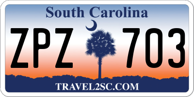 SC license plate ZPZ703