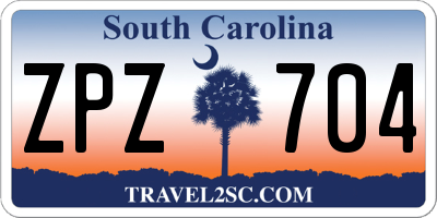 SC license plate ZPZ704