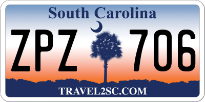 SC license plate ZPZ706