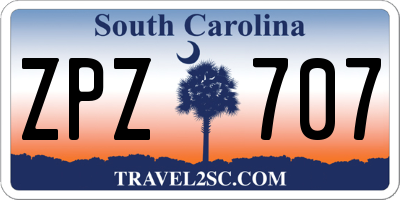SC license plate ZPZ707