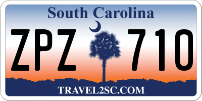 SC license plate ZPZ710