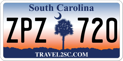 SC license plate ZPZ720