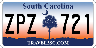 SC license plate ZPZ721