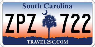 SC license plate ZPZ722