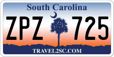SC license plate ZPZ725