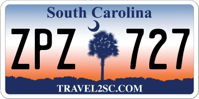 SC license plate ZPZ727