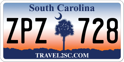 SC license plate ZPZ728