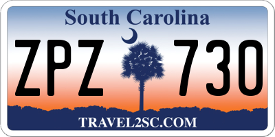 SC license plate ZPZ730
