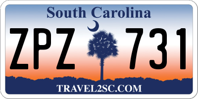 SC license plate ZPZ731