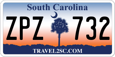 SC license plate ZPZ732