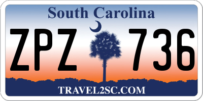 SC license plate ZPZ736