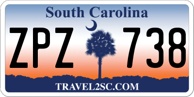 SC license plate ZPZ738