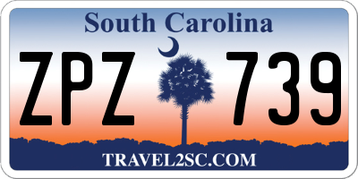 SC license plate ZPZ739
