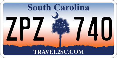 SC license plate ZPZ740