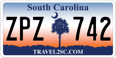 SC license plate ZPZ742