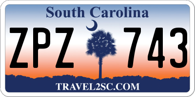 SC license plate ZPZ743