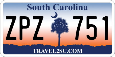 SC license plate ZPZ751