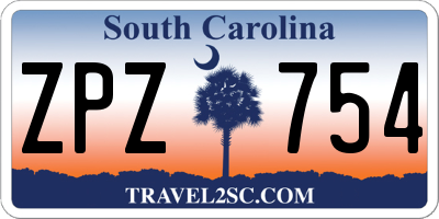 SC license plate ZPZ754