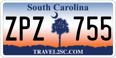 SC license plate ZPZ755