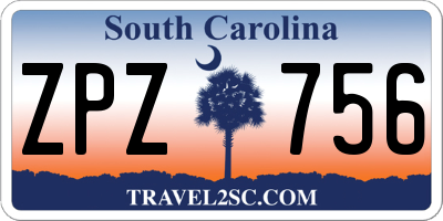 SC license plate ZPZ756