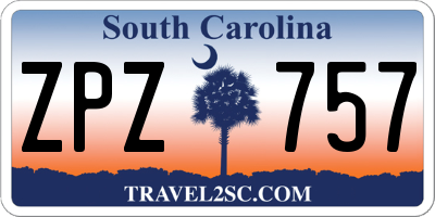 SC license plate ZPZ757
