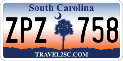 SC license plate ZPZ758
